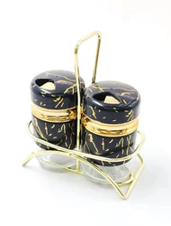 מלח פלפל משויש שחור זהב