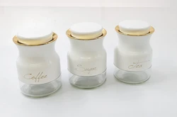 תה קפה סוכר לבן זהב עגול