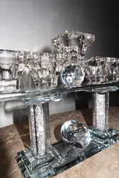 חנוכיה קריסטל -לבן יהלום