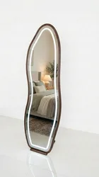 מראת גוף אגוז כולל תאורה עיקפית